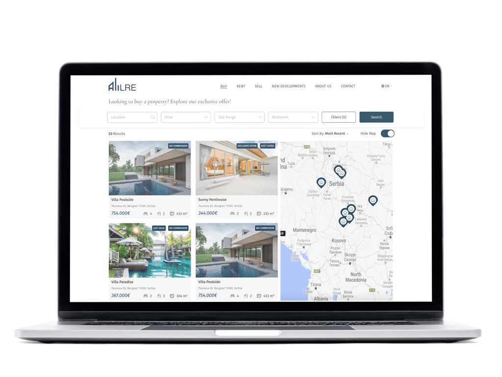 Luxury real estate brokerage website